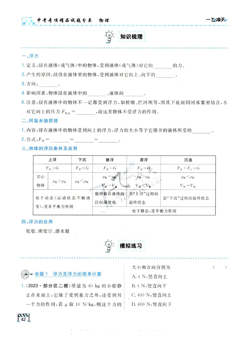 2025《一飞冲天-中考专项》物理_《一飞冲天-中考专项》2026版_一飞冲天-中考专项（2025版）
