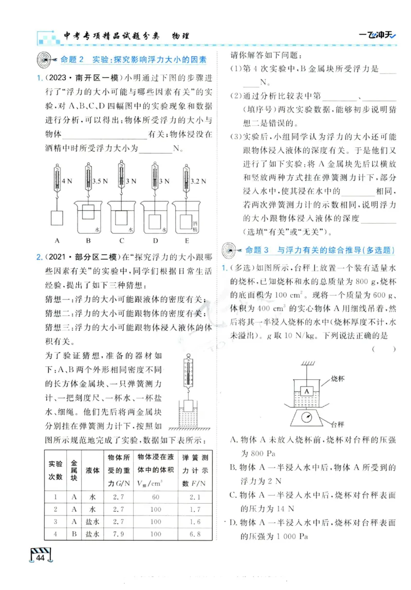 2025《一飞冲天-中考专项》物理_《一飞冲天-中考专项》2026版_一飞冲天-中考专项（2025版）