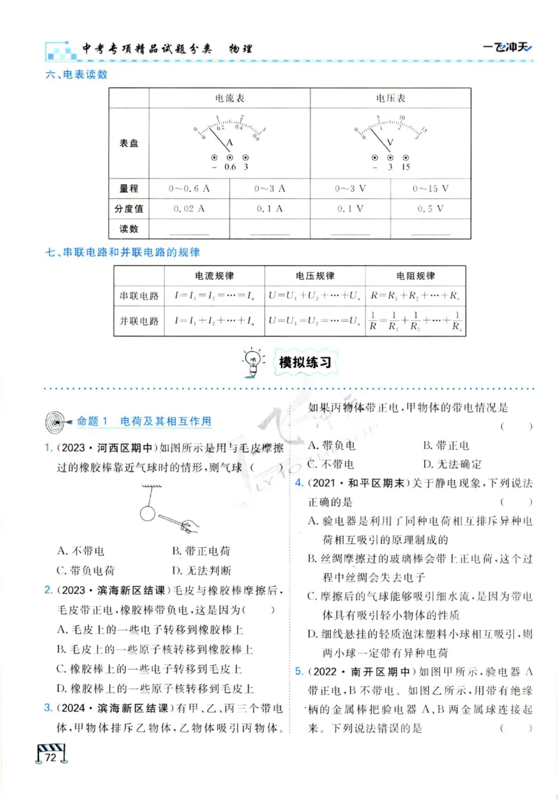 2025《一飞冲天-中考专项》物理_《一飞冲天-中考专项》2026版_一飞冲天-中考专项（2025版）