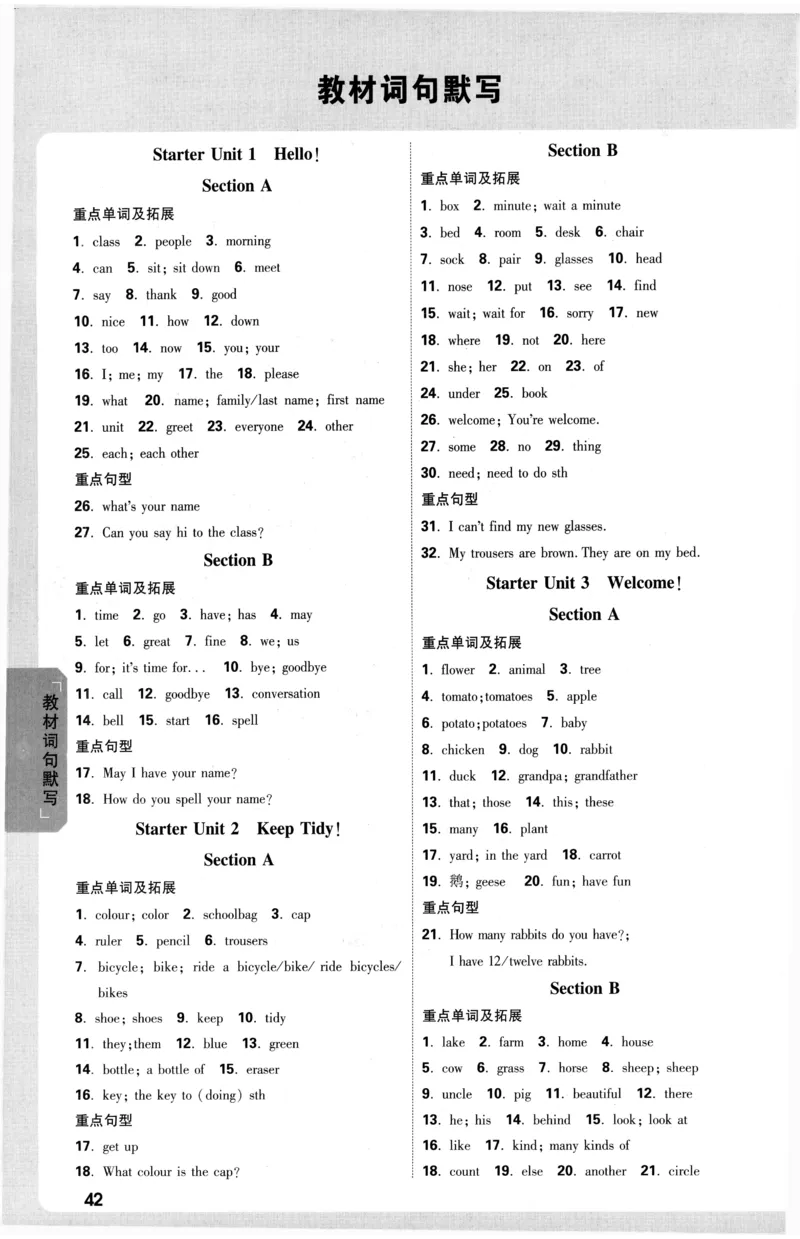 2026《万唯大小卷&bull;英语》7上参考答案(RJ)_2026万唯系列预习复习_2026版初中《万唯大小卷》7年级上册（全科多版本）_2026《万唯大小卷&bull;英语》7上(RJ)