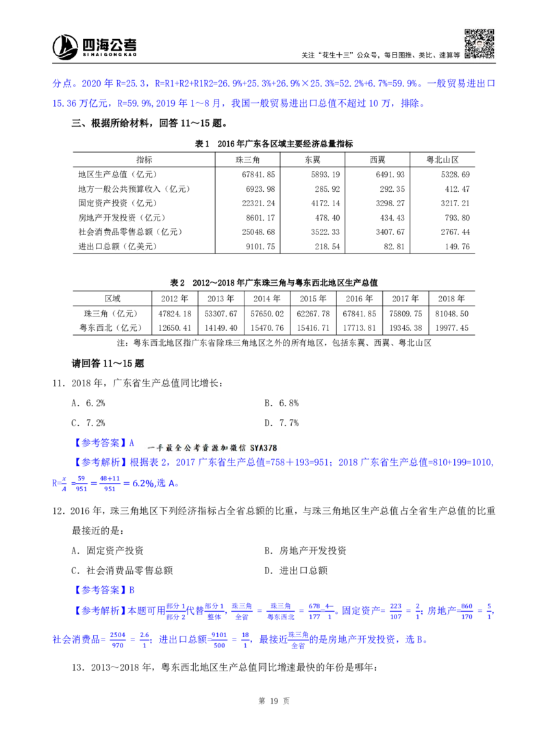 海海刷资料分析套题训练11、12随堂笔记_2026考公资料_（01）花生十三_04刷题班2026年省考四海行测2000题海海刷(1)_01.资料分析刷题_专项笔记_笔记