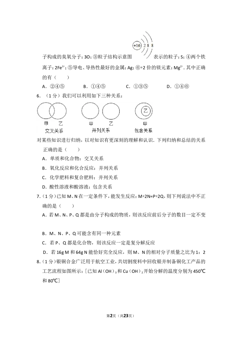 2016年湖北省黄冈市中考化学试卷（含解析版）_中考真题_5.化学中考真题2015-2024年_地区卷_湖北省_湖北黄冈化学12-21