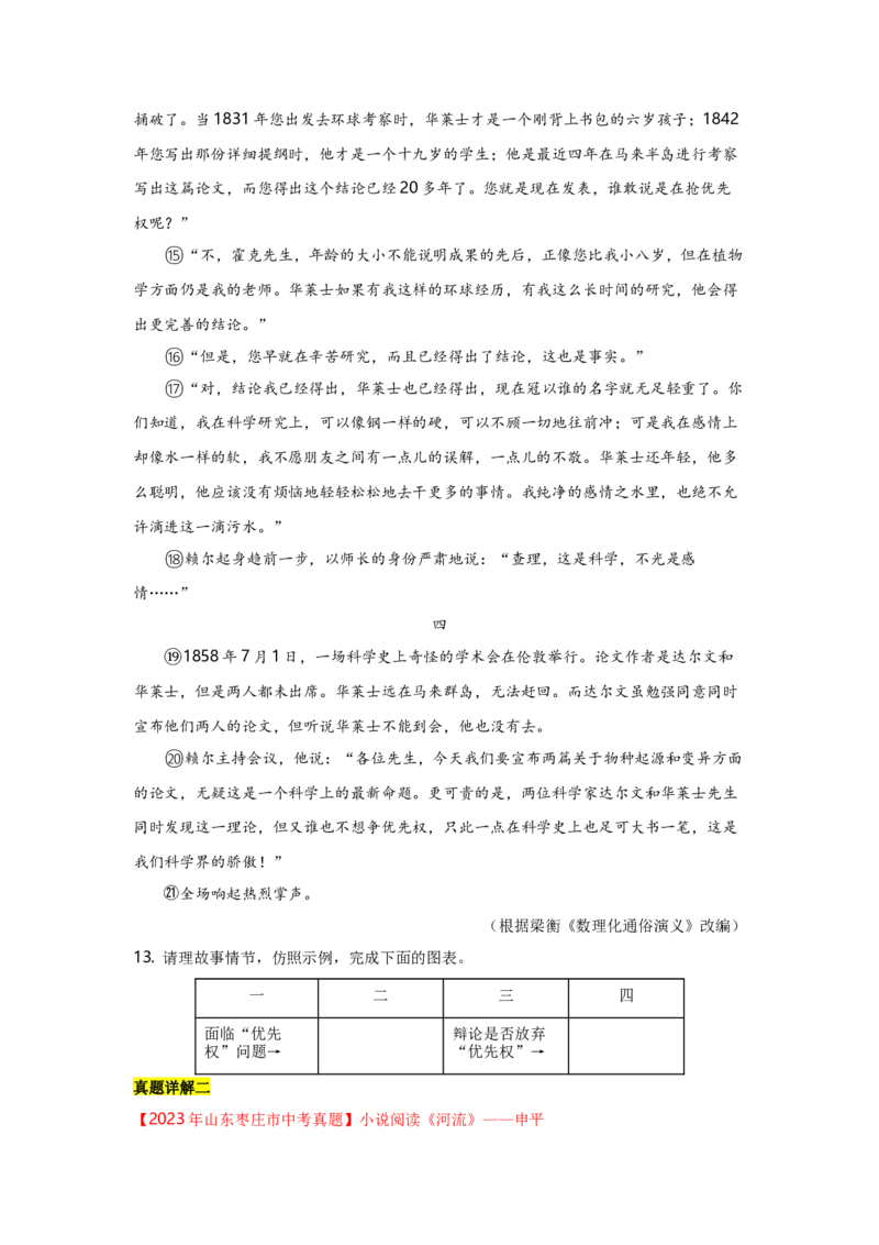 专题02记叙文的内容（含小说和散文）（全国通用）原卷版_120中考语文全套复习_中考语文复习总复习_一轮复习资料_备战2024年中考语文一轮复习高频考点分类训练（全国通用）