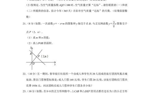 2014年湖南省湘西州中考数学试卷_中考真题_2.数学中考真题2015-2024年_地区卷_湖南省_湘西数学11-22