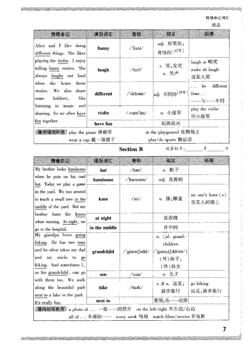 04.情景串记词汇-七英上_2026万唯系列预习复习_2026版初中《万唯情景题》与中考新考法7年级上册（英语）