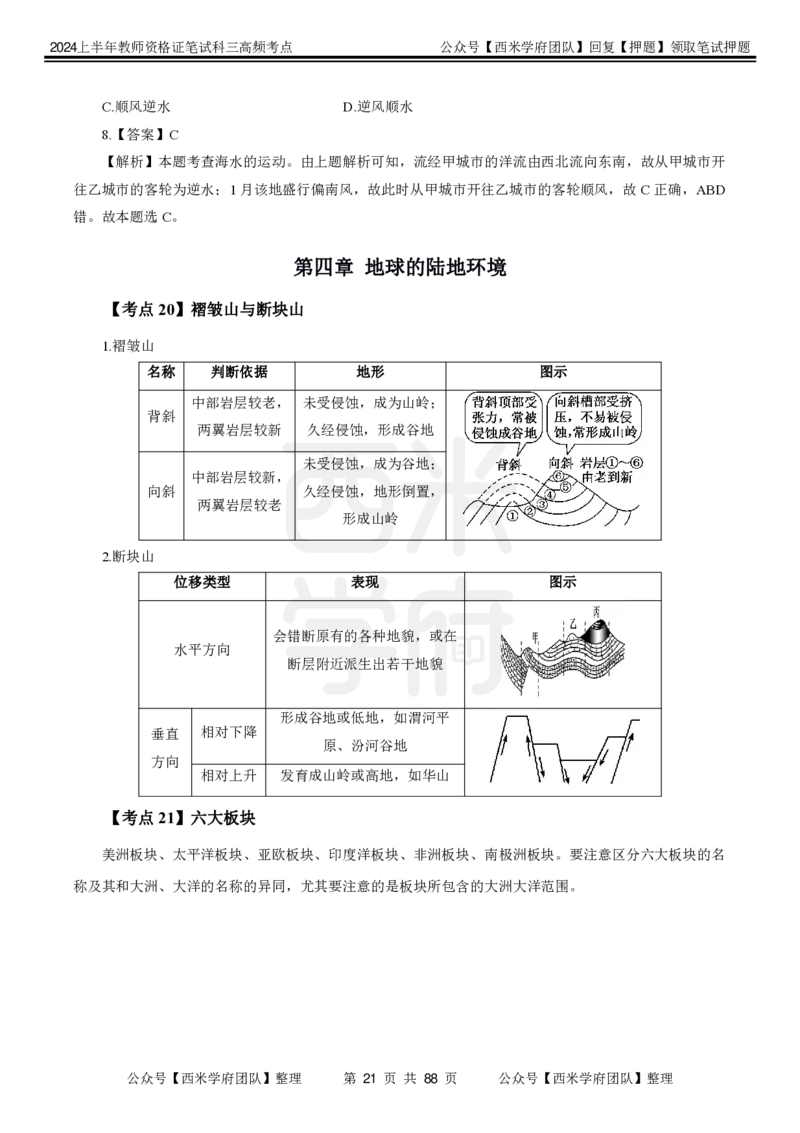 中学地理-高频考点_4-教培资料-26年最新资料-同步更新_初中高中教资_03科三专项（进去保存报考的学科即可）_01科目三FB网课、三色速记手册、知识点导图等推荐_初中