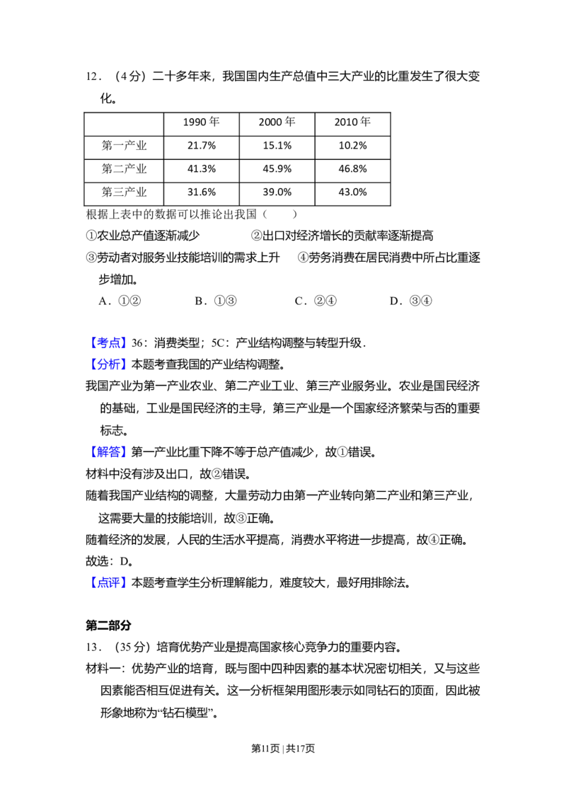 2011年高考生物试卷（北京）（解析卷）_1.高考2025全国各省真题+答案_01.2008-2024全国高考真题（按省份分类）_2.北京_2008-2024&middot;（北京）政治高考真题