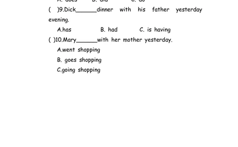 No.60一般过去时练习题②_初中英语语法_最全初中英语语法习题_No.60一般过去时练习题②