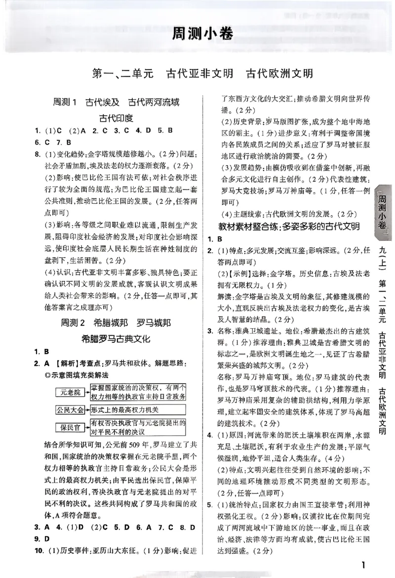 2026《万唯大小卷&bull;历史》9全参考答案_2026万唯系列预习复习_2026版初中《万唯大小卷》9年级全册（全科多版本）_2026《万唯大小卷&bull;历史》9全