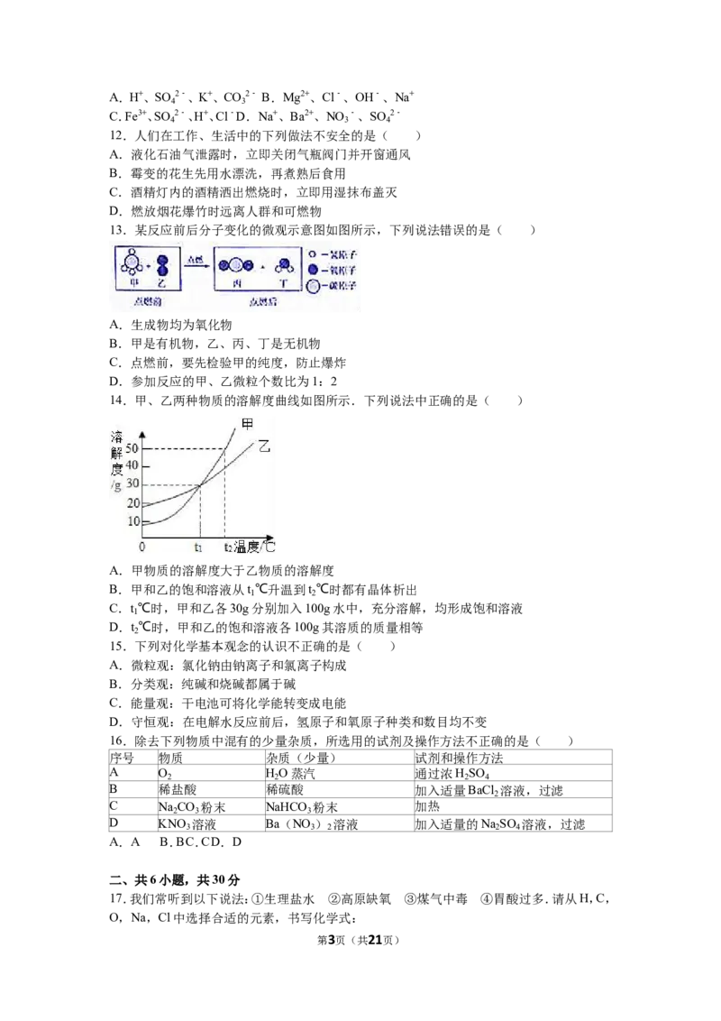 2016年滨州市中考化学试卷及解析_中考真题_5.化学中考真题2015-2024年_地区卷_山东省_山东滨州化学09-22