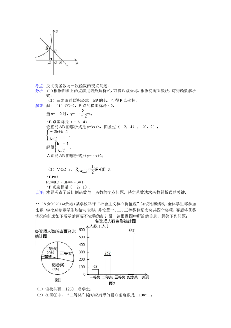 2014年广西省贵港市中考数学试卷（含解析版）_中考真题_2.数学中考真题2015-2024年_2014年全国中考数学170份