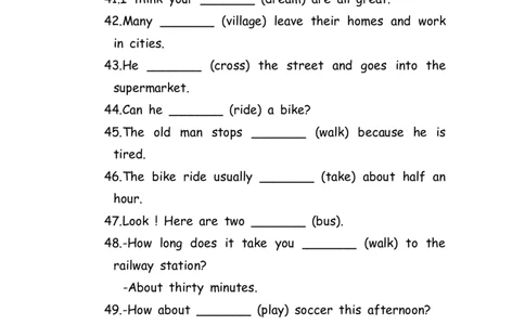 No.189适当形式填空100题⑤_初中英语语法_最全初中英语语法习题_No.189适当形式填空100题⑤