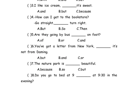No.153语法专练连词_初中英语语法_最全初中英语语法习题_No.153语法专练连词