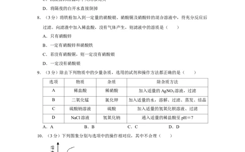 2016年辽宁省锦州市中考化学试题（空白卷）_中考真题_5.化学中考真题2015-2024年_地区卷_辽宁化学_辽宁化学_锦州化学17-22