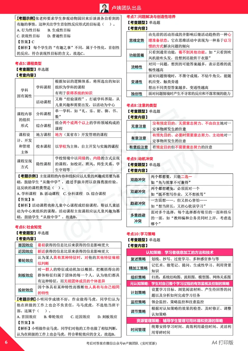 25下卢姨教资笔试预测报（A4打印版）_4-教培资料-26年最新资料-同步更新_初中高中教资_2025下中学教资笔试_中学冲刺急救包_11.卢姨25下教资资料合集