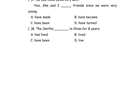 No.70现在完成时练习题②_初中英语语法_最全初中英语语法习题_No.70现在完成时练习题②