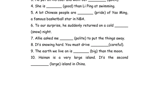 No.106副词练习题②_初中英语语法_最全初中英语语法习题_No.106副词练习题②