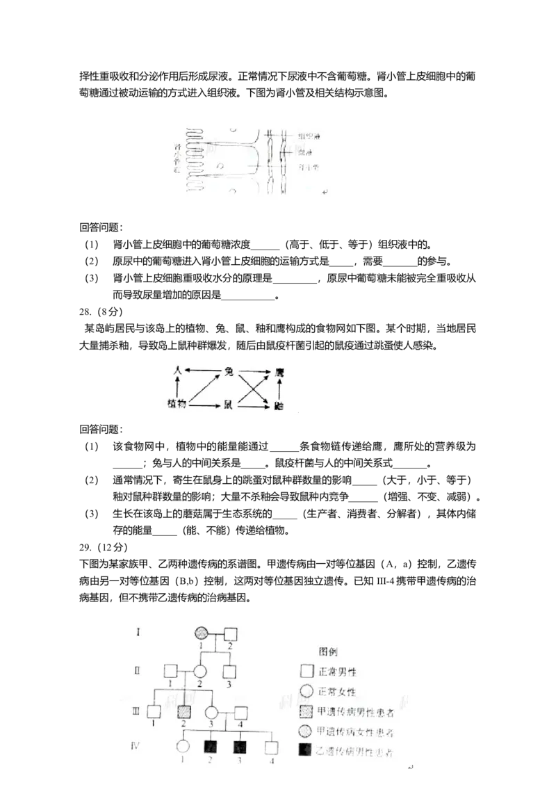 2011年高考生物试卷（海南）（空白卷）_1.高考2025全国各省真题+答案_01.2008-2024全国高考真题（按省份分类）_29.海南_2008-2024&middot;（海南）生物高考真题