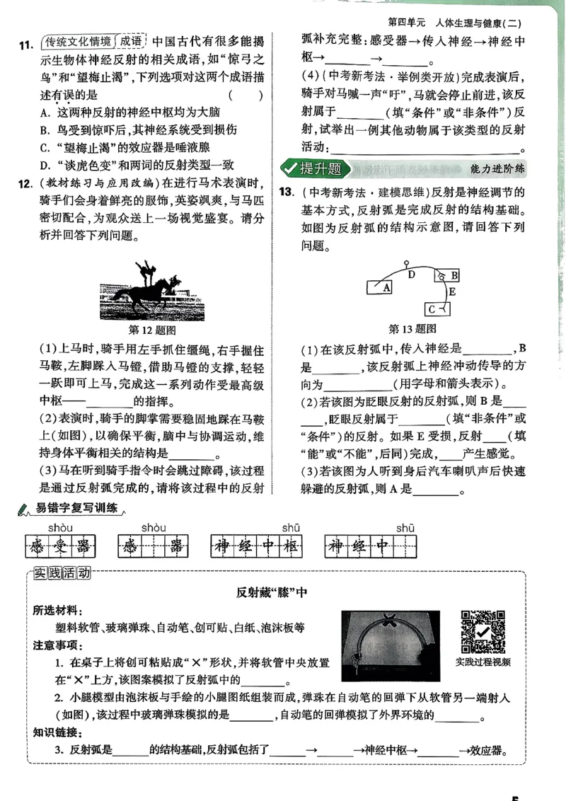 2026万唯生物情景题八上含答案_2026万唯系列预习复习_2026版初中《万唯情景题》与中考新考法8年级上册（生物）