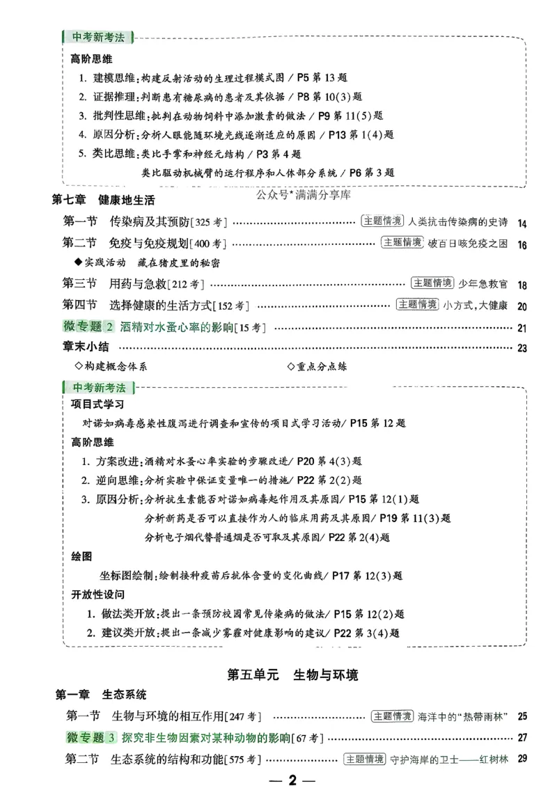 2026万唯生物情景题八上含答案_2026万唯系列预习复习_2026版初中《万唯情景题》与中考新考法8年级上册（生物）