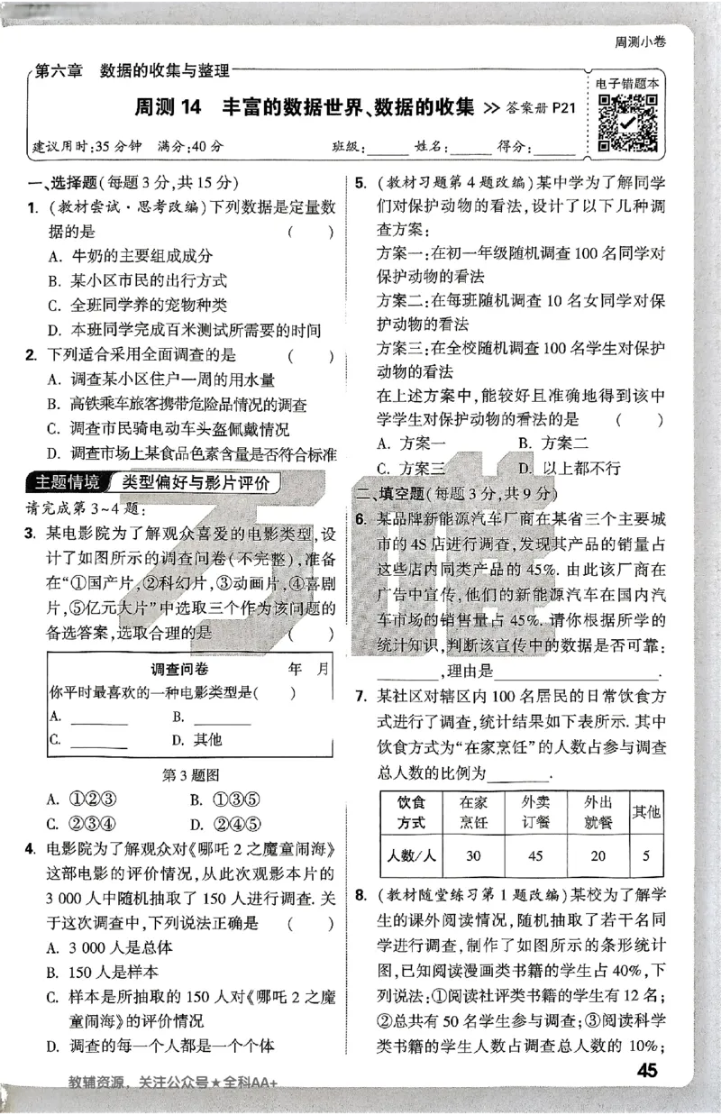 2026《万唯大小卷&bull;数学》7上周测小卷(BS)_2026万唯系列预习复习_2026版初中《万唯大小卷》7年级上册（全科多版本）_2026《万唯大小卷&bull;数学》7上(BS)