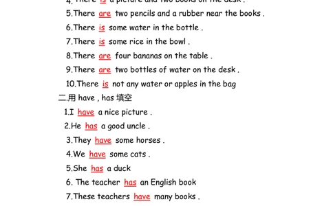 No.2therebe句型练习答案解析_初中英语语法_最全初中英语语法习题_No.2therebe句型练习