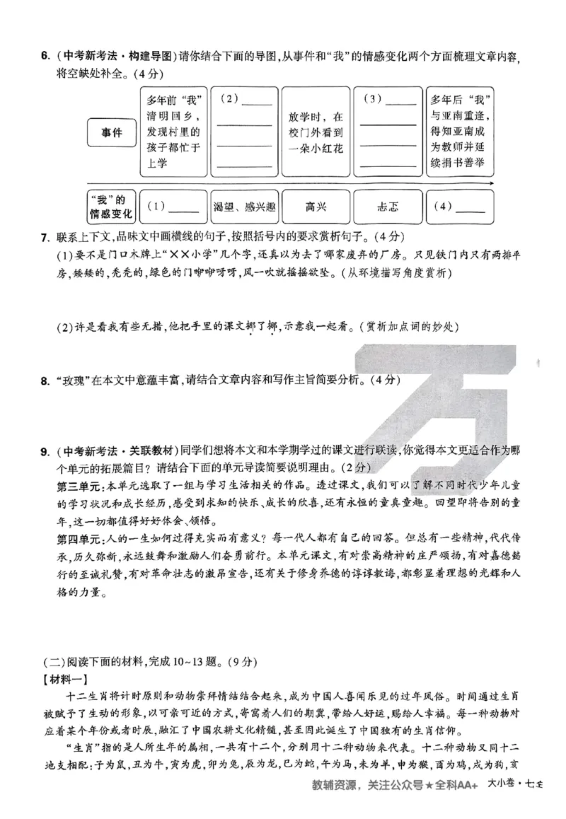 2026《万唯大小卷&bull;语文》7上大卷_2026万唯系列预习复习_2026版初中《万唯大小卷》7年级上册（全科多版本）_2026《万唯大小卷&bull;语文》7上