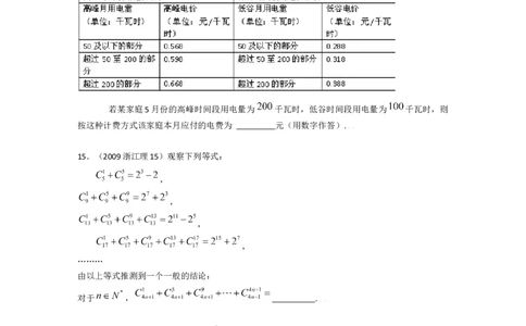 2009年高考数学试卷（理）（浙江）（空白卷）_1.高考2025全国各省真题+答案_01.2008-2024全国高考真题（按省份分类）_22.浙江_2008-2024&middot;（浙江）数学高考真题