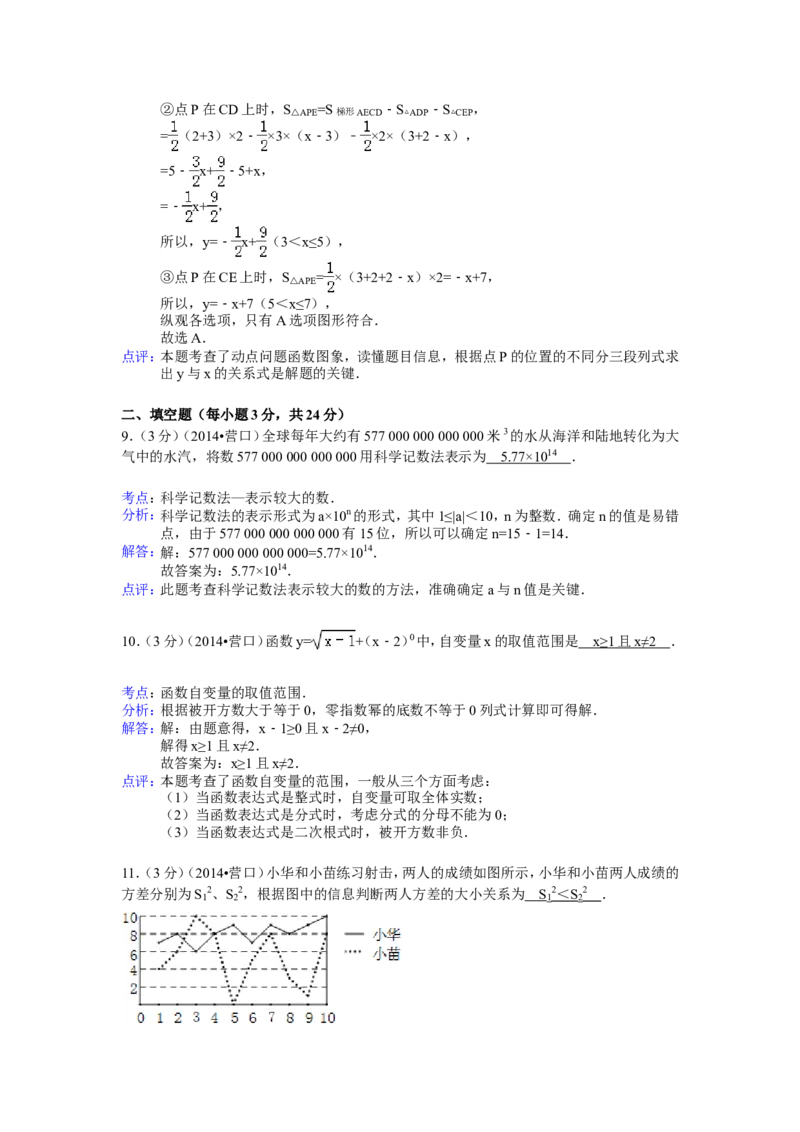 2014年辽宁省营口市中考数学试卷（含解析版）_中考真题_2.数学中考真题2015-2024年_2014年全国中考数学170份