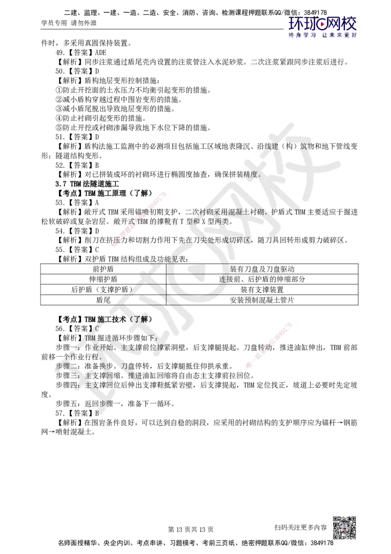 08.2025一建市政精题必练-第8讲-第3章城市隧道工程与城市轨道交通工程（3）_2026年一级建造师_2026年一建市政_2025年一建市政SVIP_03-习题精析✿实战特训✿模考通关