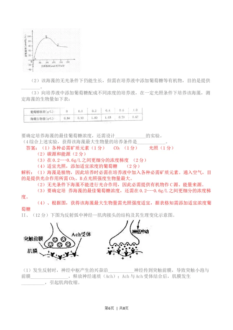 2011年高考生物试卷（四川）（解析卷）_1.高考2025全国各省真题+答案_01.2008-2024全国高考真题（按省份分类）_18.四川_2008-2024&middot;（四川）生物高考真题
