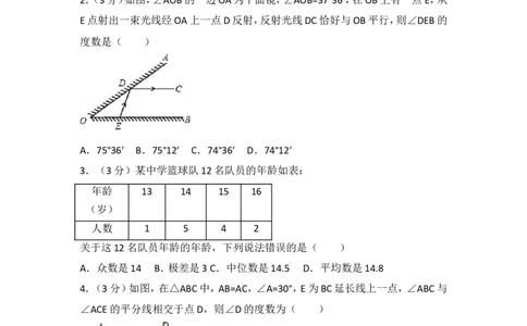 2016年山东省枣庄市中考数学试卷（含解析版）_中考真题_2.数学中考真题2015-2024年_2016年全国中考数学160份