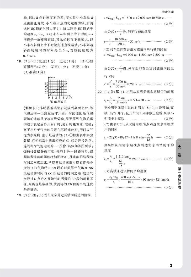 2026《万唯大小卷&bull;物理》8上答案解析(RJ)_2026万唯系列预习复习_2026版初中《万唯大小卷》8年级上册（全科多版本）_2026《万唯大小卷&bull;物理》8上(RJ)
