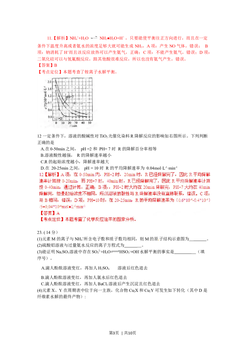2012年高考化学试卷（福建）（解析卷）_1.高考2025全国各省真题+答案_01.2008-2024全国高考真题（按省份分类）_24.福建_2012-2024&middot;（福建）化学高考真题