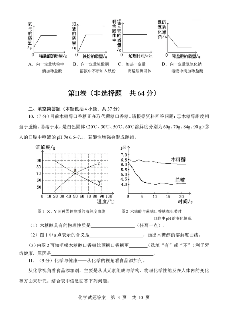 2014年山东省东营市化学中考试题及答案_中考真题_5.化学中考真题2015-2024年_地区卷_山东省_东营中考化学08-21