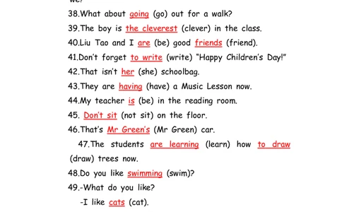 No.193适当形式填空100题⑨答案解析_初中英语语法_最全初中英语语法习题_No.193适当形式填空100题⑨