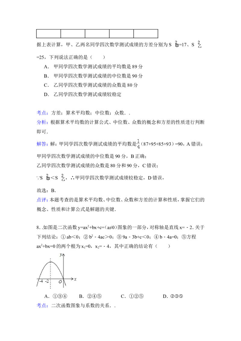 2015年辽宁省盘锦市中考数学试卷（含解析版）_中考真题_2.数学中考真题2015-2024年_2015年全国中考数学180份