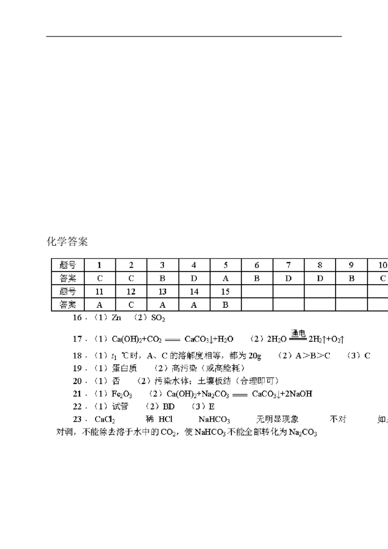 2015长沙市中考化学试题及答案_中考真题_5.化学中考真题2015-2024年_地区卷_湖南省_长沙化学08-22年