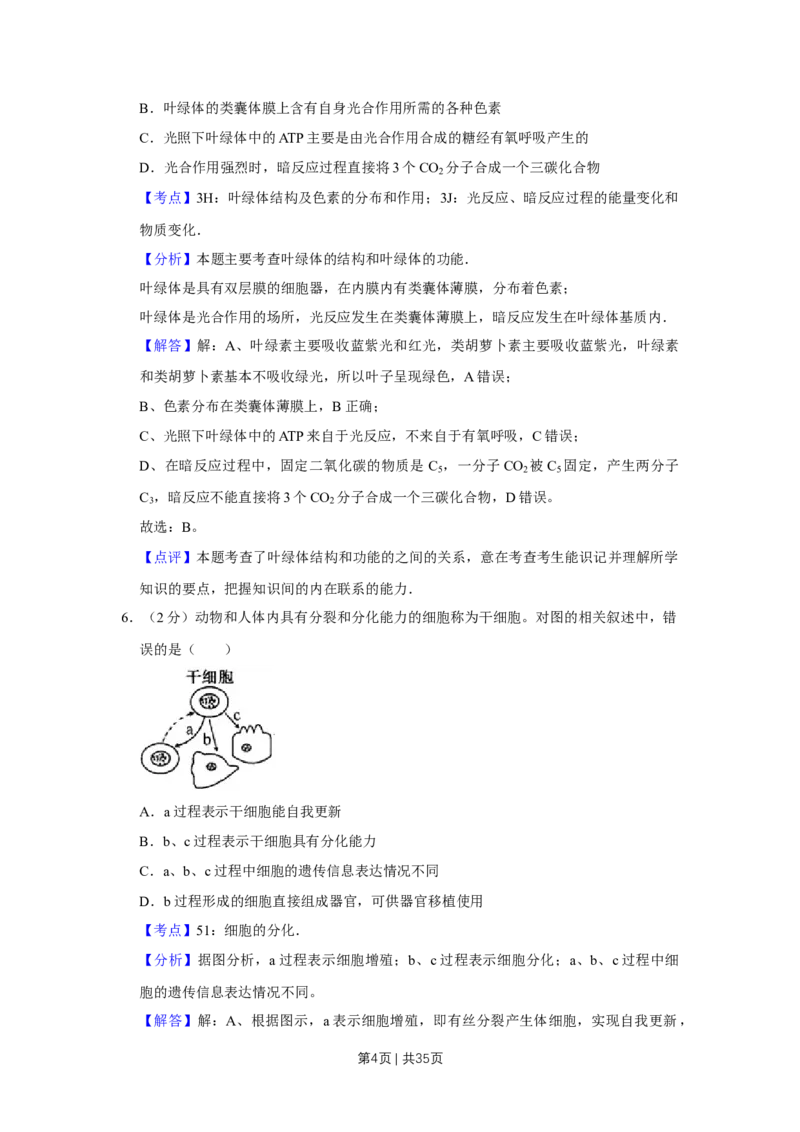 2008年高考生物试卷（江苏）（解析卷）_1.高考2025全国各省真题+答案_01.2008-2024全国高考真题（按省份分类）_10.江苏_2008-2024&middot;（江苏）生物高考真题