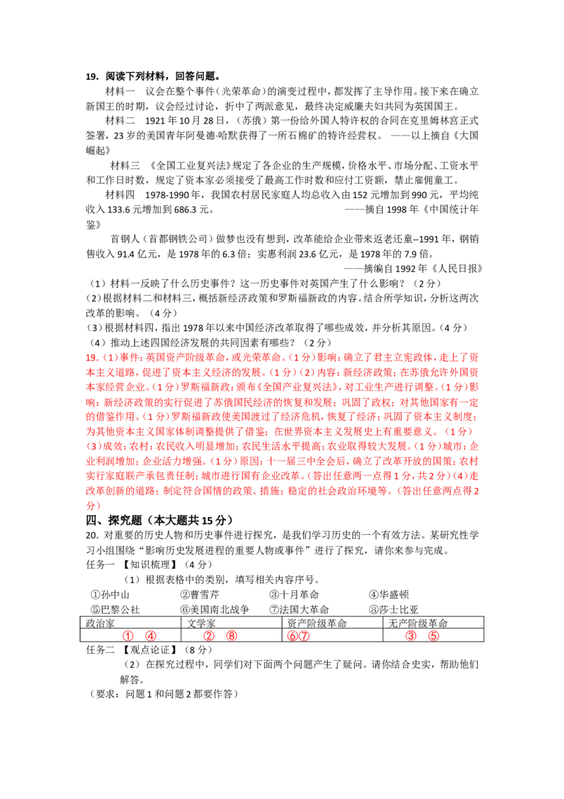 2015年山西省中考历史试题及答案_中考真题_6.历史中考真题2015-2024年_地区卷_山西中考历史2008---2022年（山西省统一试卷）