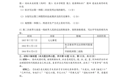 2015年山西省中考历史试题及答案_中考真题_6.历史中考真题2015-2024年_地区卷_山西中考历史2008---2022年（山西省统一试卷）