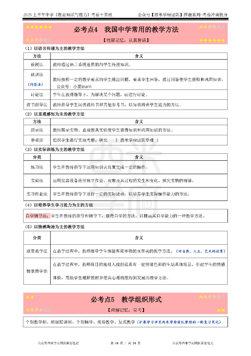 25上中学-教育知识-考前十页纸_4-教培资料-26年最新资料-同步更新_初中高中教资_2025上中学教资笔试_062025上教资笔试考前冲刺汇总_15、25上教资考前十页纸