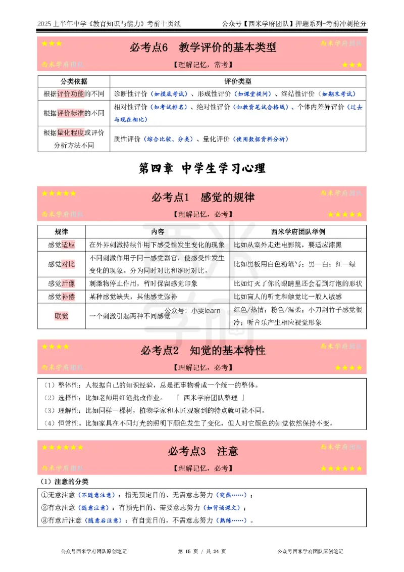 25上中学-教育知识-考前十页纸_4-教培资料-26年最新资料-同步更新_初中高中教资_2025上中学教资笔试_062025上教资笔试考前冲刺汇总_15、25上教资考前十页纸