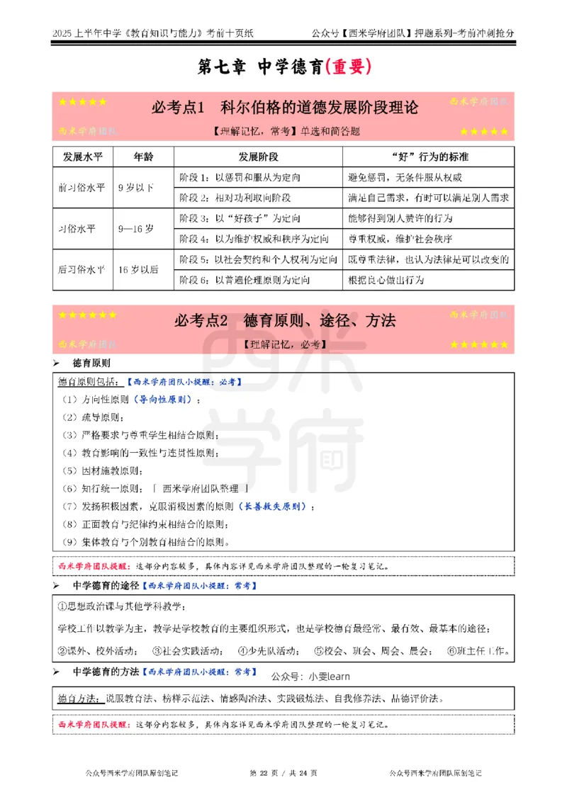 25上中学-教育知识-考前十页纸_4-教培资料-26年最新资料-同步更新_初中高中教资_2025上中学教资笔试_062025上教资笔试考前冲刺汇总_15、25上教资考前十页纸