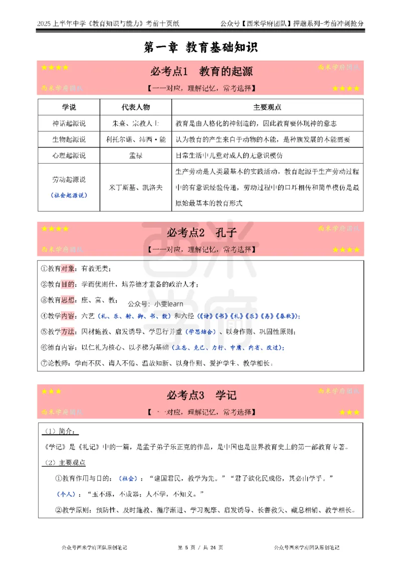 25上中学-教育知识-考前十页纸_4-教培资料-26年最新资料-同步更新_初中高中教资_2025上中学教资笔试_062025上教资笔试考前冲刺汇总_15、25上教资考前十页纸