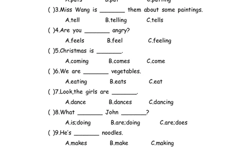 No.151语法专练现在进行时_初中英语语法_最全初中英语语法习题_No.151语法专练现在进行时