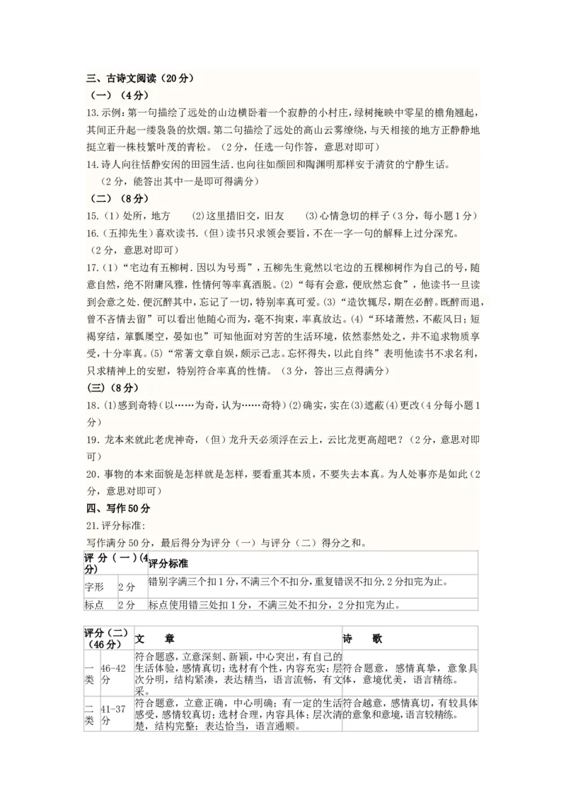 2013浙江省湖州市中考语文真题及答案_中考真题_1.语文中考真题2015-2024年_地区卷_浙江省_浙江湖州语文11-22