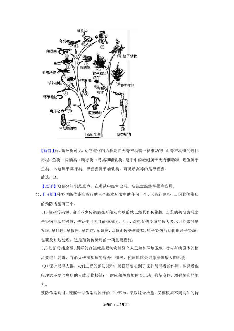 2017年广西省柳州市中考生物试题（解析）_中考真题_8.生物中考真题2015-2024年_地区卷_广西省_柳州生物2016-2020