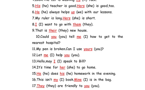 No.197人称代词与物主代词练习题①答案解析_初中英语语法_最全初中英语语法习题_No.197人称代词与物主代词练习题①