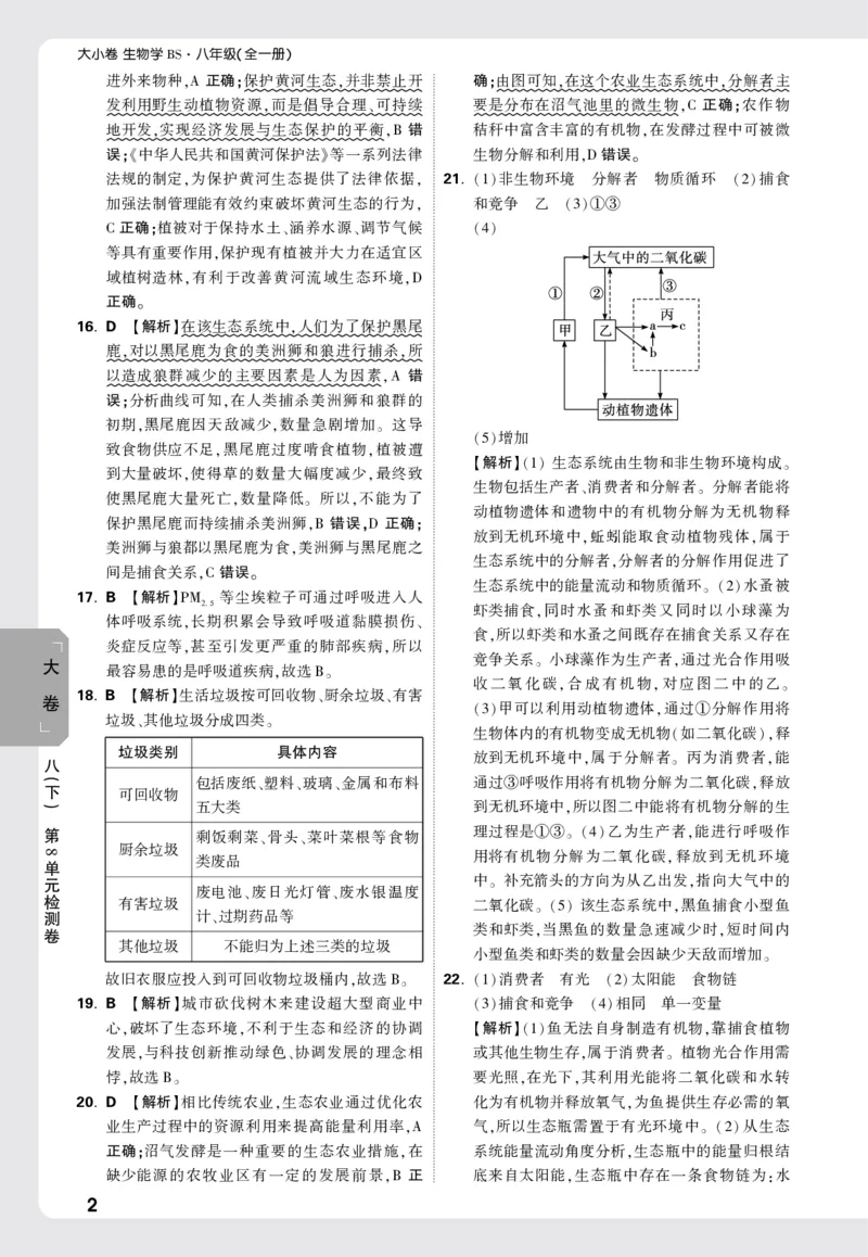 2026《万唯大小卷&bull;生物》8全大卷详解详析(北师)_2026万唯系列预习复习_2026版初中《万唯大小卷》8年级上册（全科多版本）_2026《万唯大小卷&bull;生物》8全(BS)